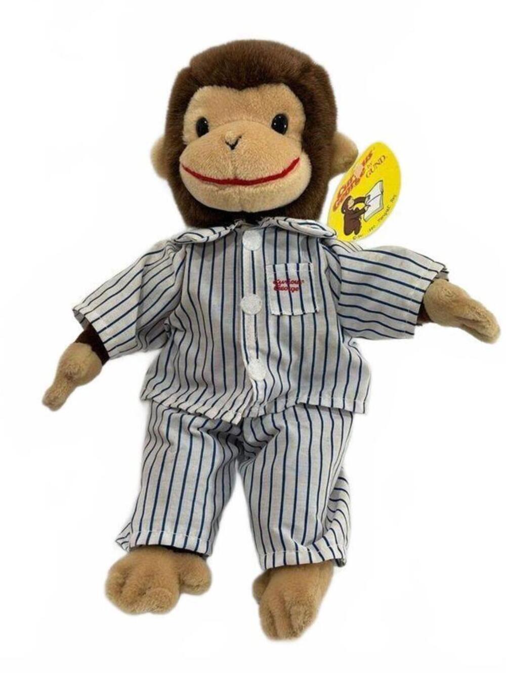 Vintage 1990 Curious George by Gund Vintage Monkey in Pajamas NWT